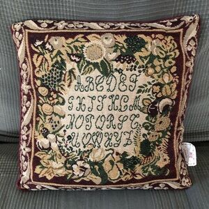 Floral Alphabet Tapestry Pillow Cover